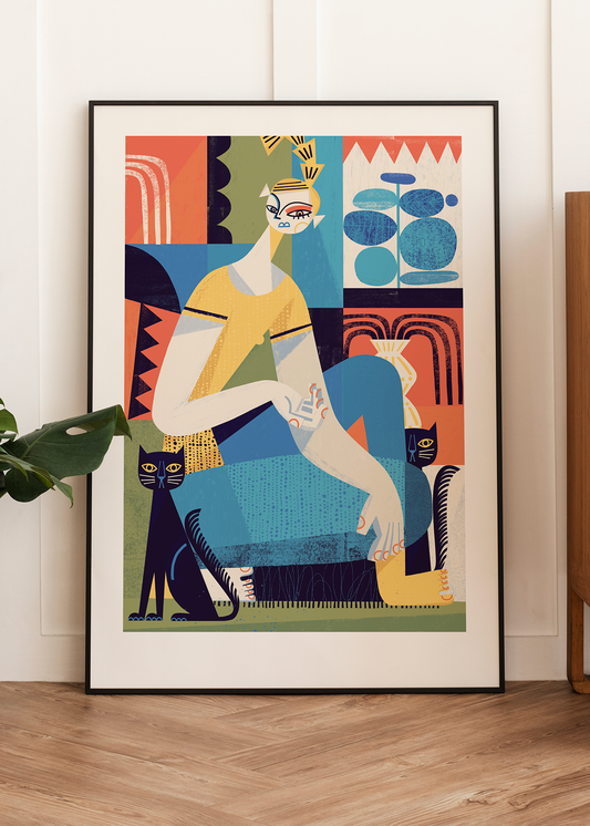 Lady with cats