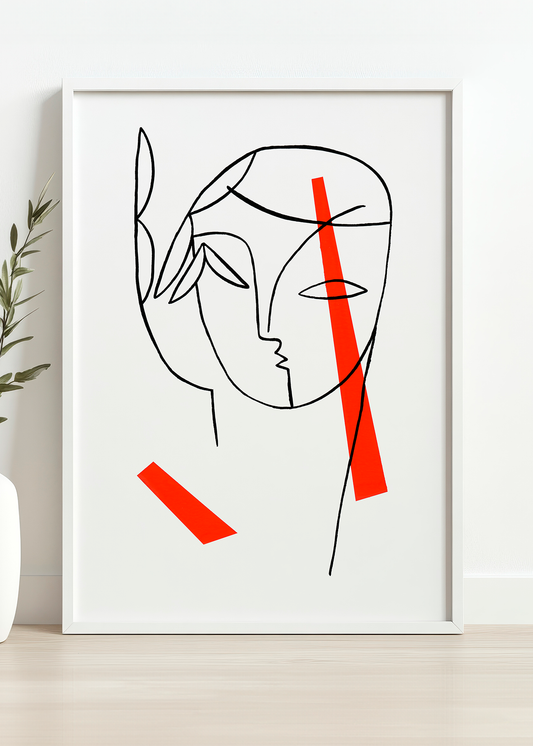Portrait of a girl with red
