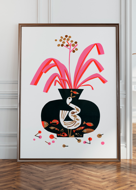 Still life with a hungry duck