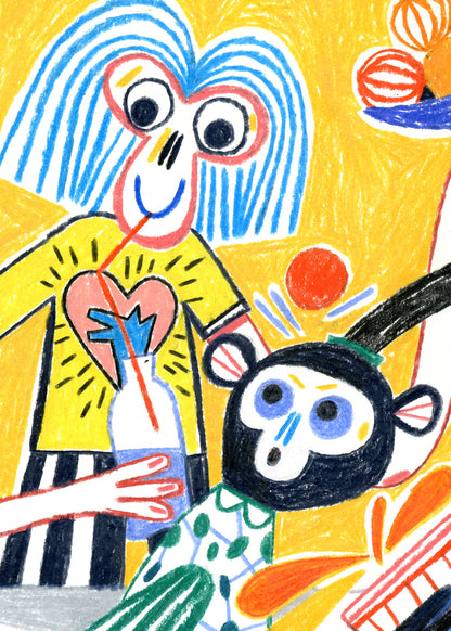 Monkeys cooking